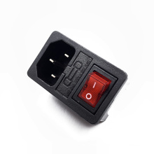 JEC JR-101-1FRS-03 C14  Male  Socket IEC Power Switch Plug On-Off Connector With Fuse